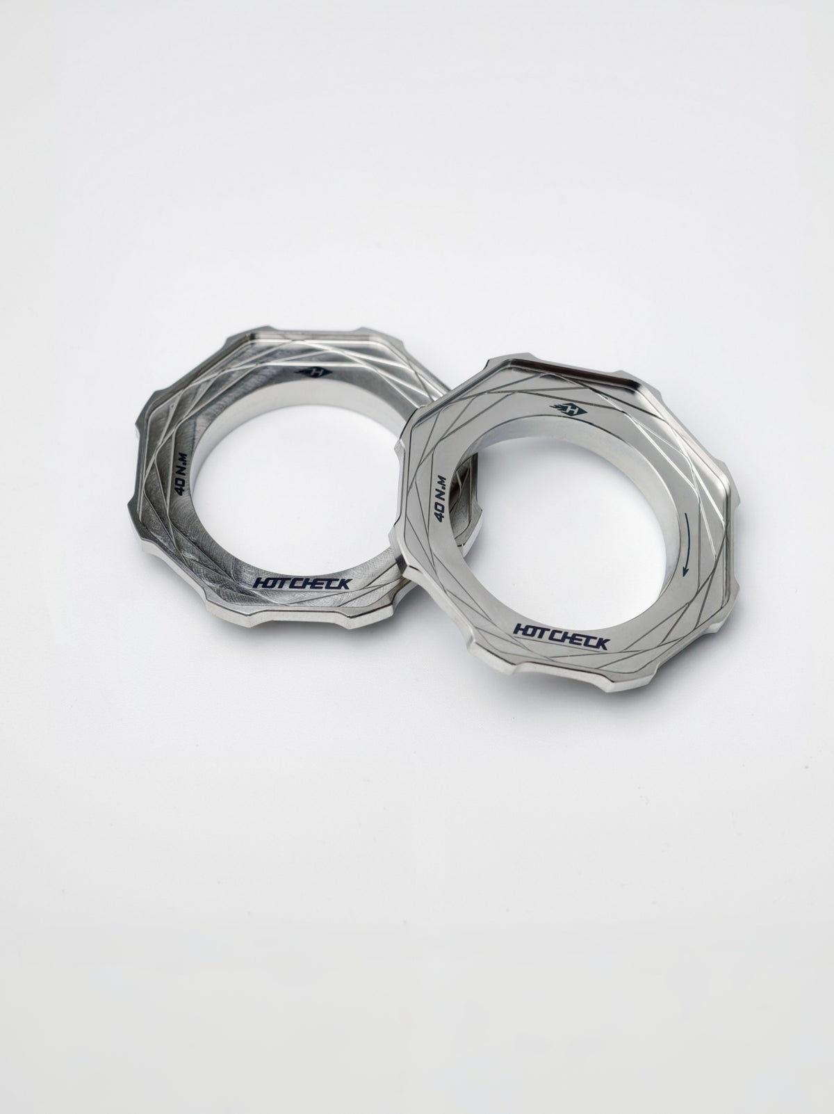 HOTCHECK S-Grade Titanium Centrelock Rotor Lockring Set – External Tool Type (Pair)