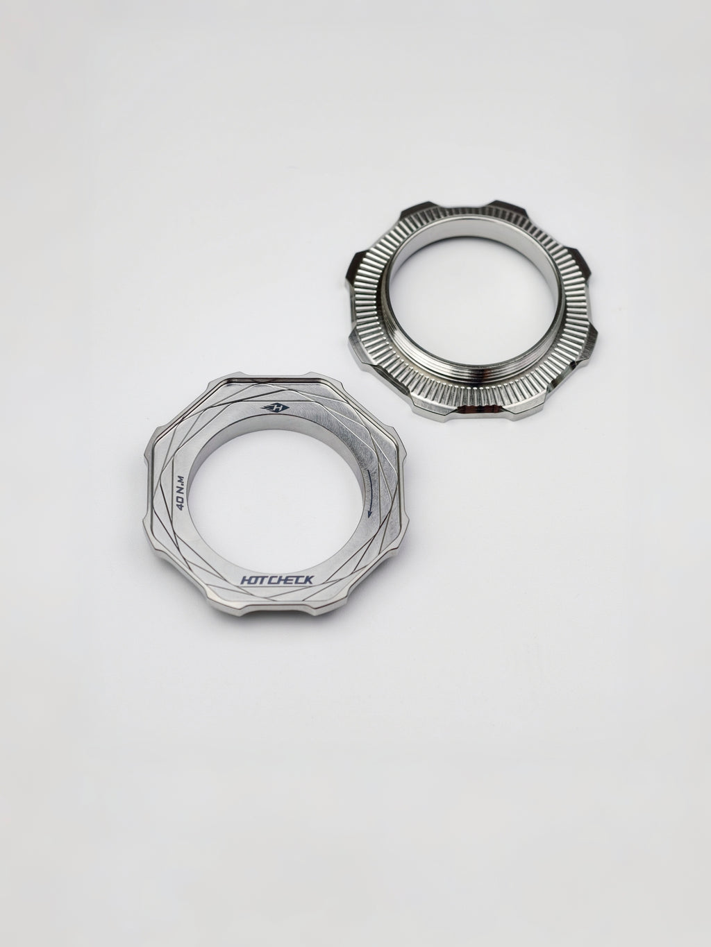 HOTCHECK S-Grade Titanium Centrelock Rotor Lockring Set – External Tool Type (Pair)