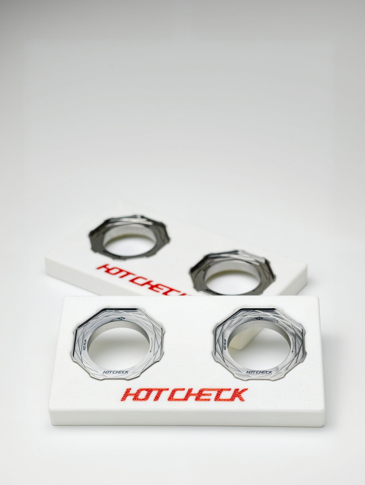 HOTCHECK S-Grade Titanium Centrelock Rotor Lockring Set – External Tool Type (Pair)