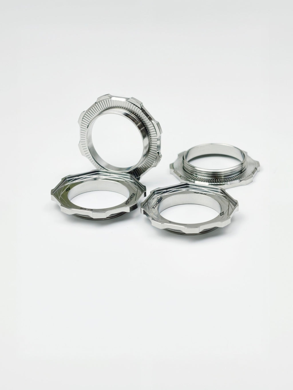 HOTCHECK S-Grade Titanium Centrelock Rotor Lockring Set – External Tool Type (Pair)