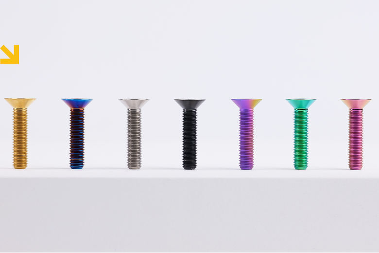 S-Parts Titanium Headset Top Cap Preload Bolt - M6 x 30mm Countersunk