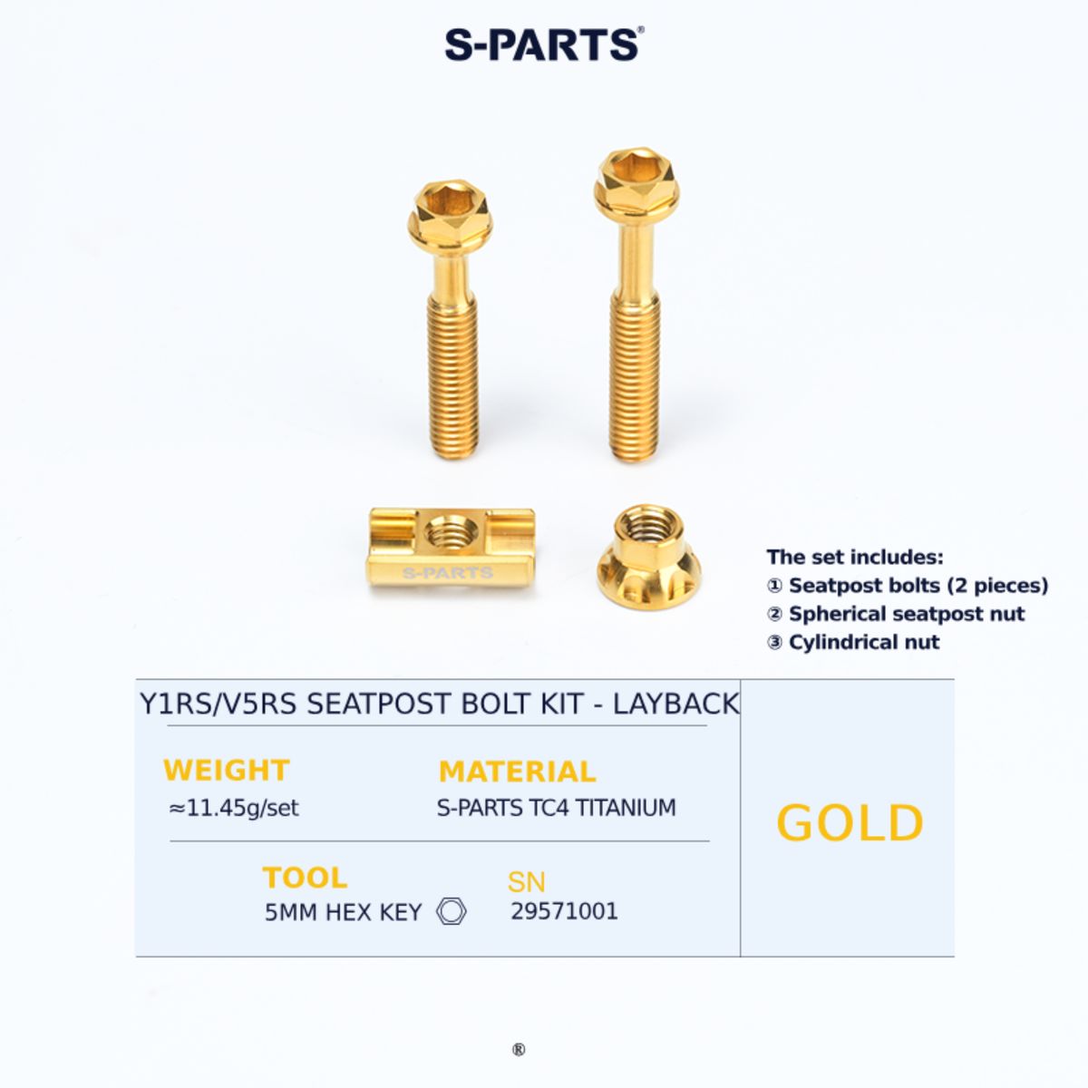 s parts titanium bolts - gold