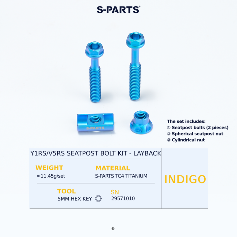 s parts titanium bolts - indigo