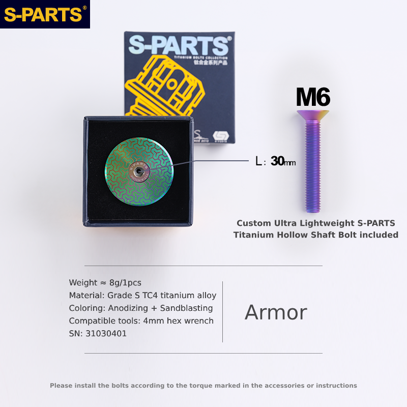 S-Parts Titanium 31.8mm Headset Top Cap Assembly - ARTIST SERIES