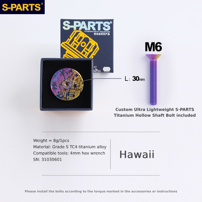 S-Parts Titanium 31.8mm Headset Top Cap Assembly - ARTIST SERIES