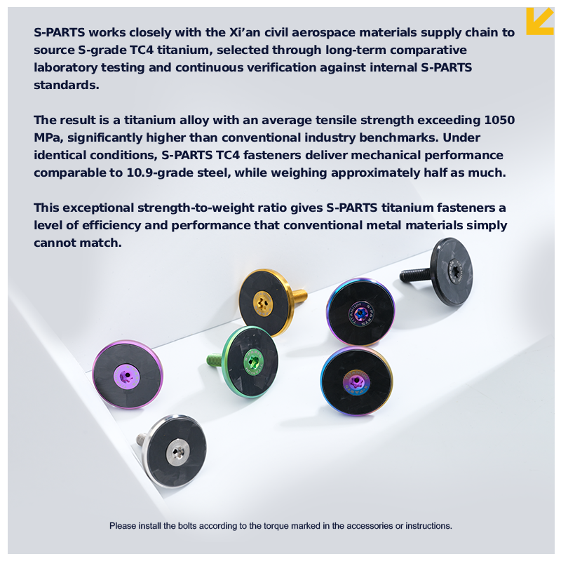 S-Parts Titanium 31.8mm Headset Top Cap Assembly - Carbon - Titanium