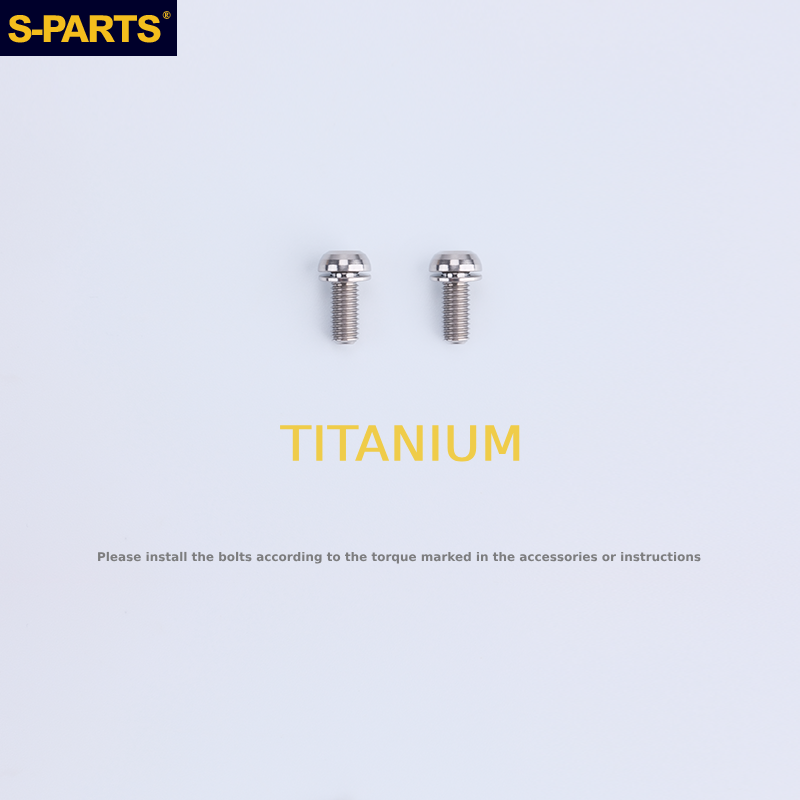 S-Parts Titanium Bottle Cage Bolts Domed Head Twin Pack (2 PCS)