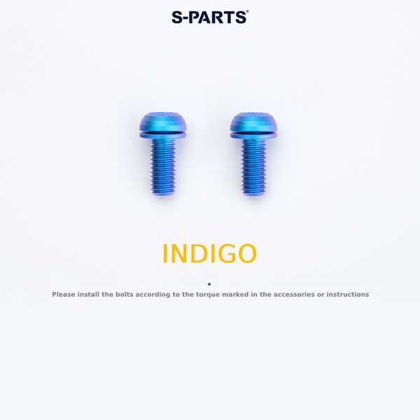 S-Parts Titanium Bottle Cage Bolts Domed Head Twin Pack (2 PCS)