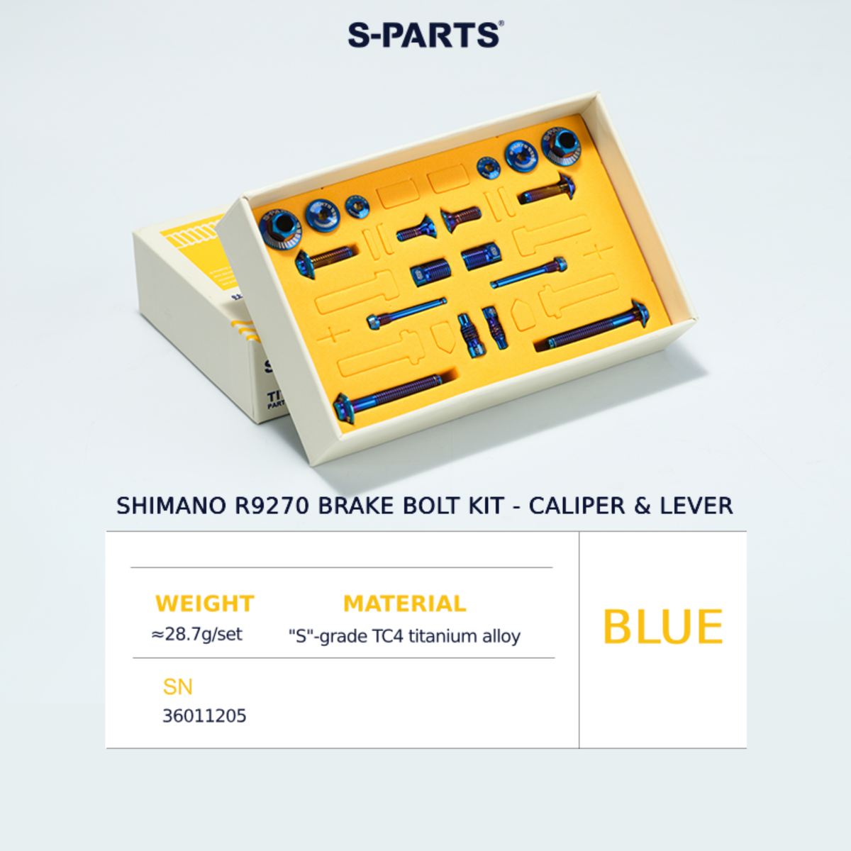 S-Parts Titanium Brake Bolt Kit - Compatible with Shimano Ultegra R8150, R8170 & Dura Ace R9250, R9270
