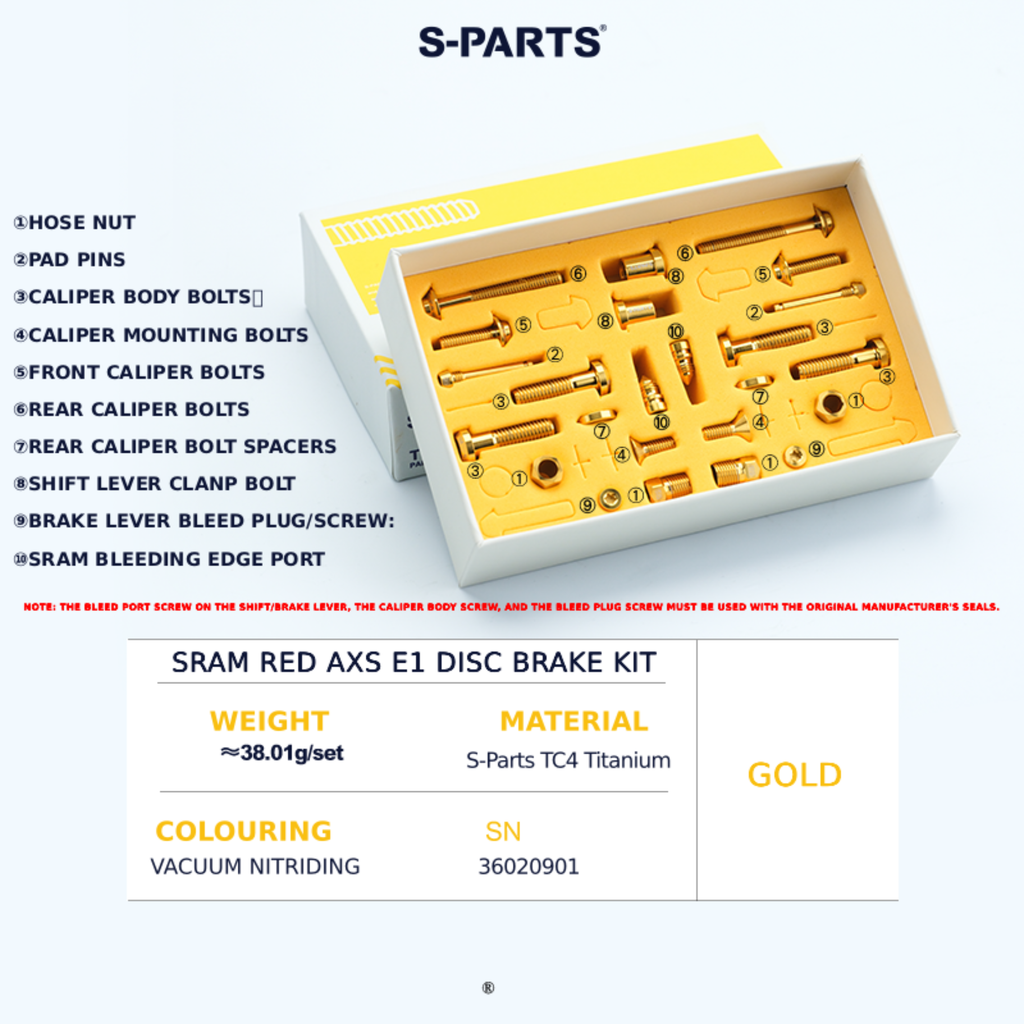 S-Parts Titanium Brake Bolt Kit - SRAM RED E1