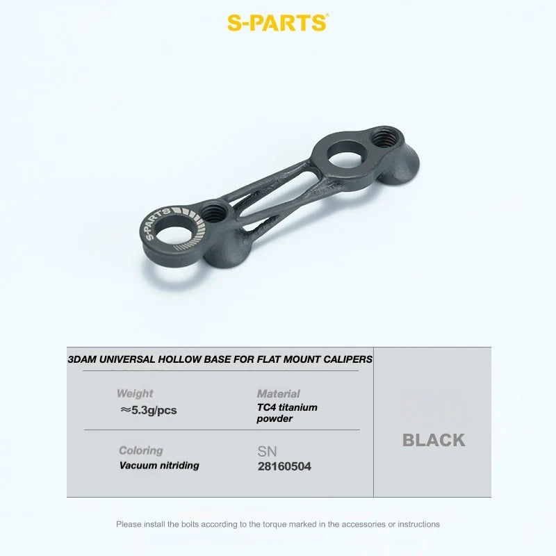 Black metal component with 'S-Parts' branding on a white background
