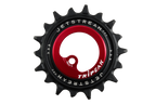 A bicycle chainstay pulley with a black outer sprocket and a red center hub featuring white 'JETSTREAM PRO' and 'TRIPEEK' branding.