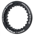 A black Tripeak bicycle chainstay spacer ring with white printed text specifications, shown on a solid white background.