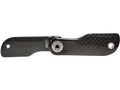 Carbon fiber tool with a screw on a white background
