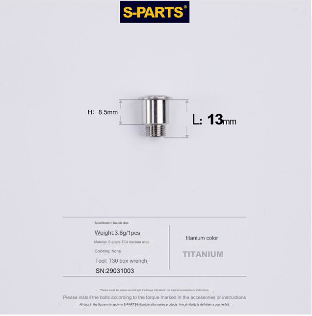 S-Parts Titanium DOUBLE CHAINRING BOLT (4pcs) - Compatible with SRAM AXS FORCE RED