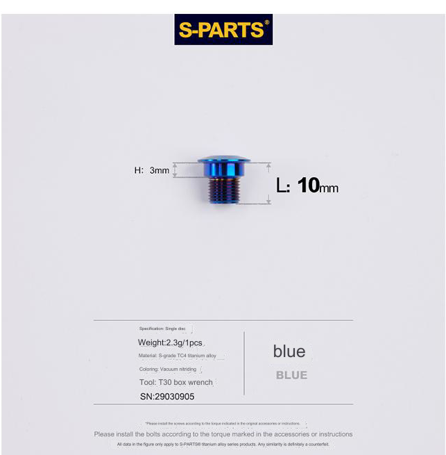 S-Parts Titanium SINGLE CHAINRING BOLT (4pcs) - Compatible with SRAM AXS SINGLE RED FORCE
