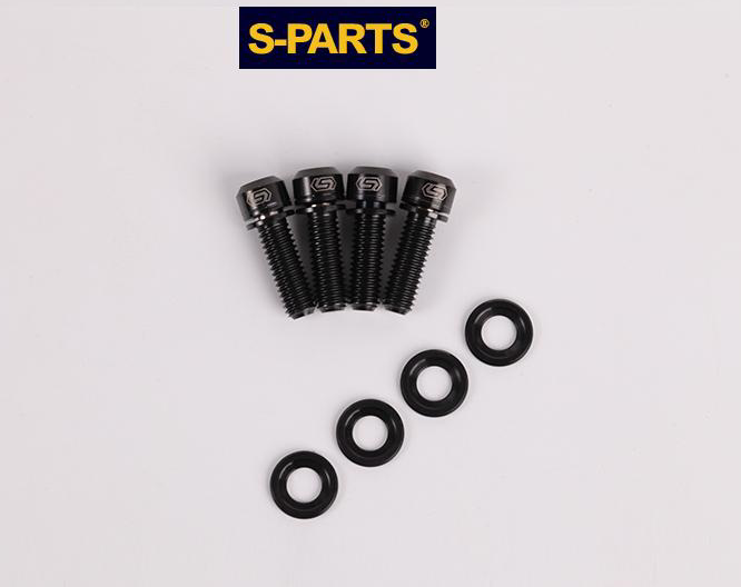 S-Parts Titanium Post Mount Disc Brake Caliper Bolt Set (F&R)