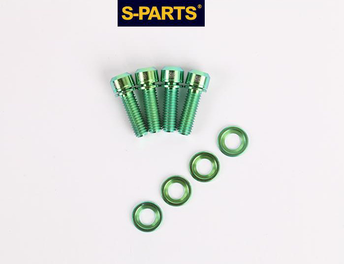 S-Parts Titanium Post Mount Disc Brake Caliper Bolt Set (F&R)