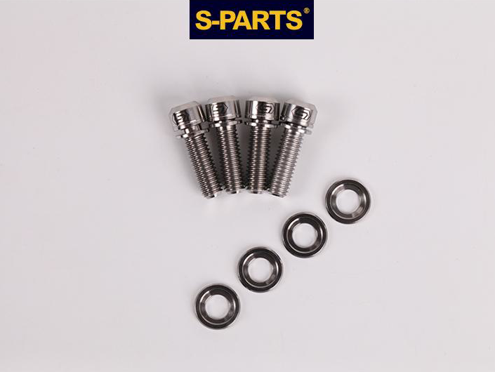 S-Parts Titanium Post Mount Disc Brake Caliper Bolt Set (F&R)