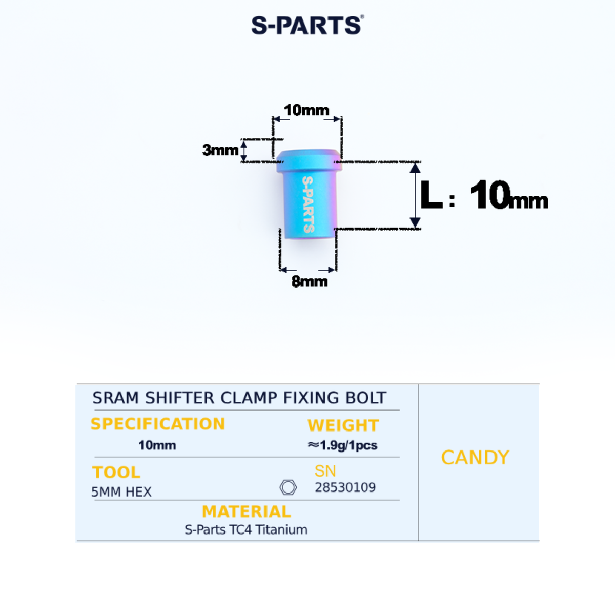 S-Parts Titanium Shifter Clamp Bolt SRAM RED/ FORCE/ RIVAL E1 & D1