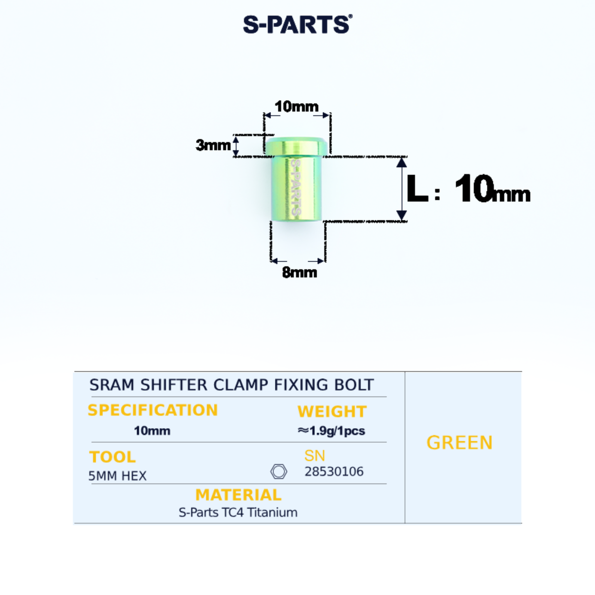 S-Parts Titanium Shifter Clamp Bolt SRAM RED/ FORCE/ RIVAL E1 & D1