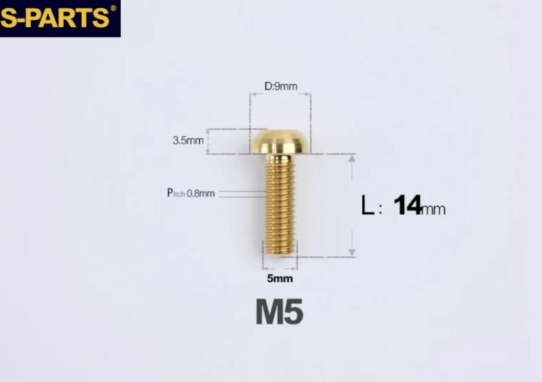 S-Parts Titanium Front Derailleur Frame Mounting Bolt M5 x 14mm - Compatible with SHIMANO