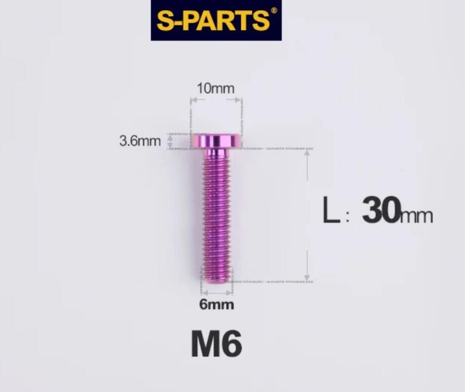 S-Parts Titanium Top Tube Clamp Wedge Seatpost Bolt - M6 x 30mm -  Compatible with Specialized Tarmac SL7 / SL8 / Venge