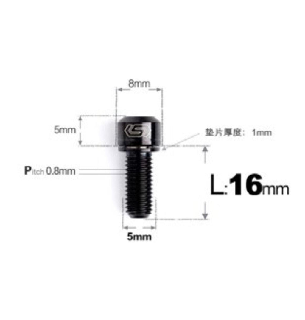 S-Parts Titanium Universal Titanium Stem Bolts M5 x 16mm Slimline Head