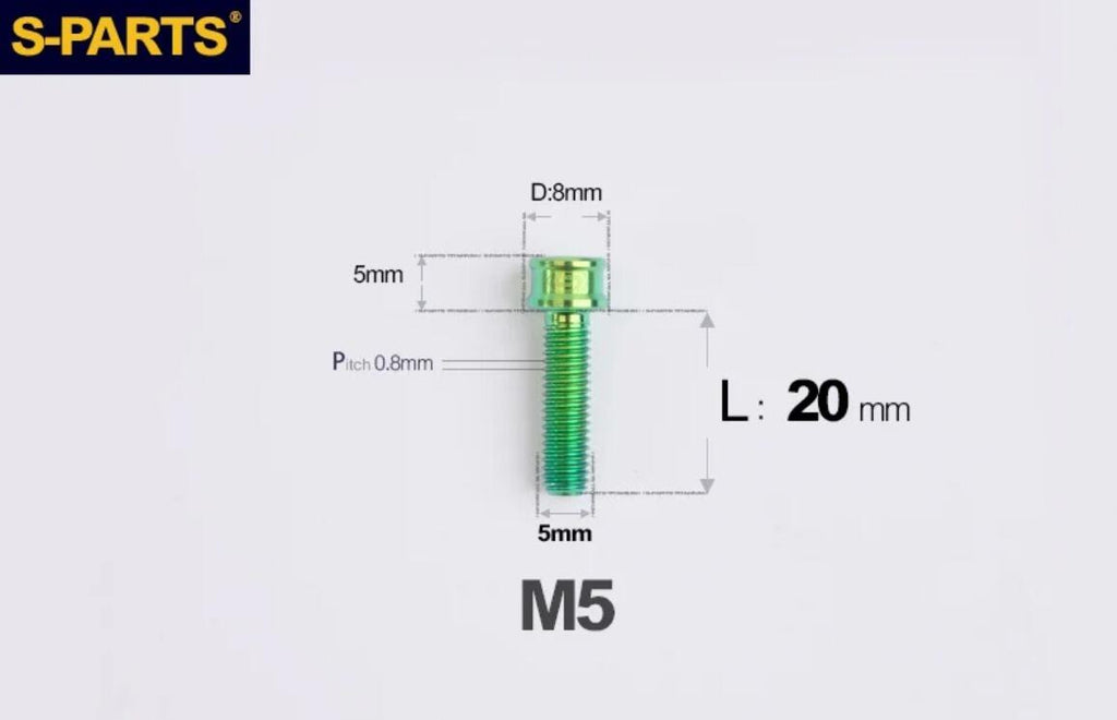 S-Parts Titanium SL Series Titanium Bolt - M5 x 20mm