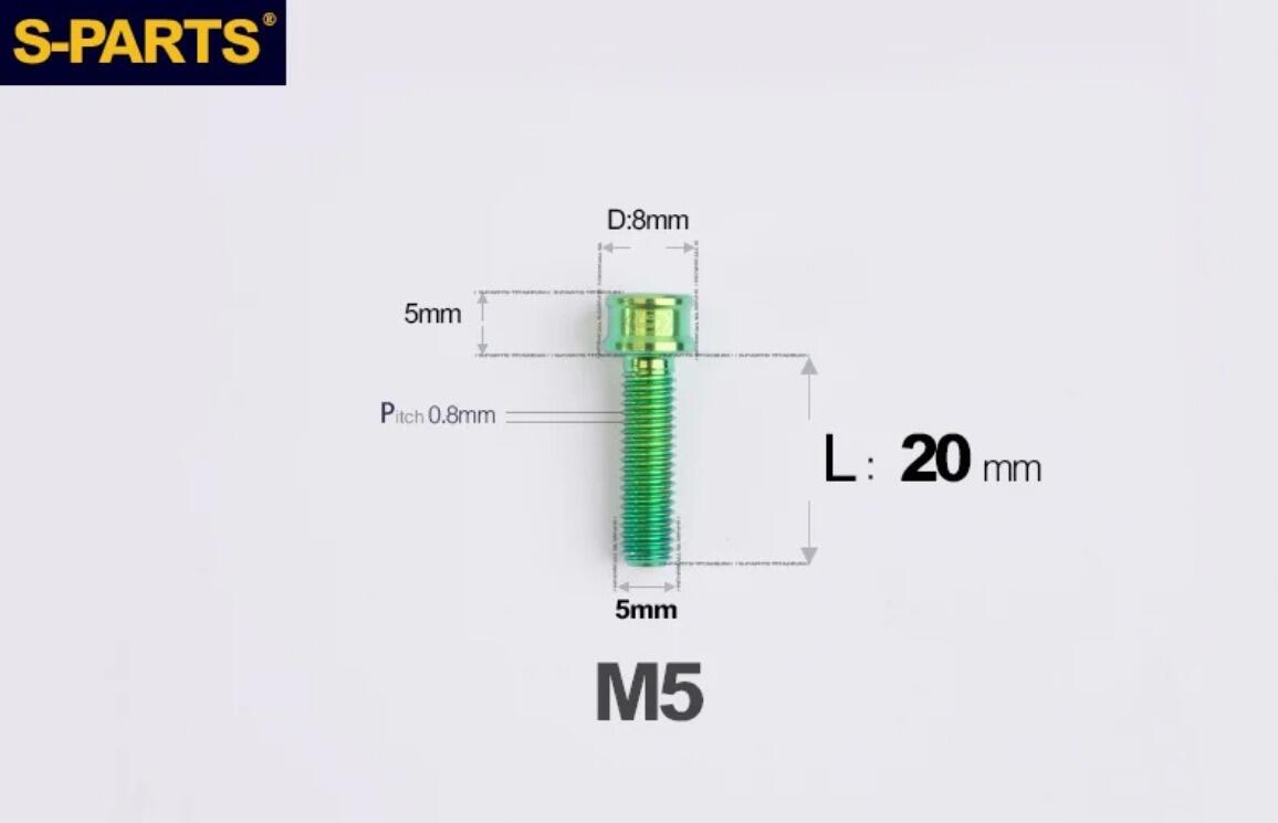 S-Parts Titanium SL Series Titanium Bolt - M5 x 20mm