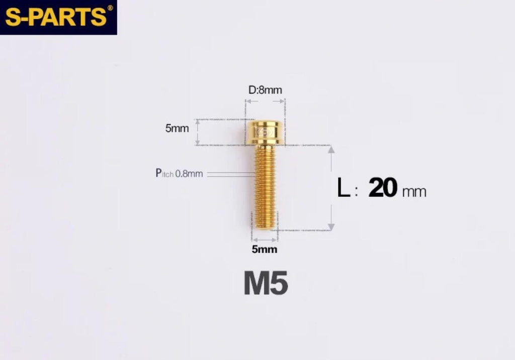 S-Parts Titanium SL Series Titanium Bolt - M5 x 20mm