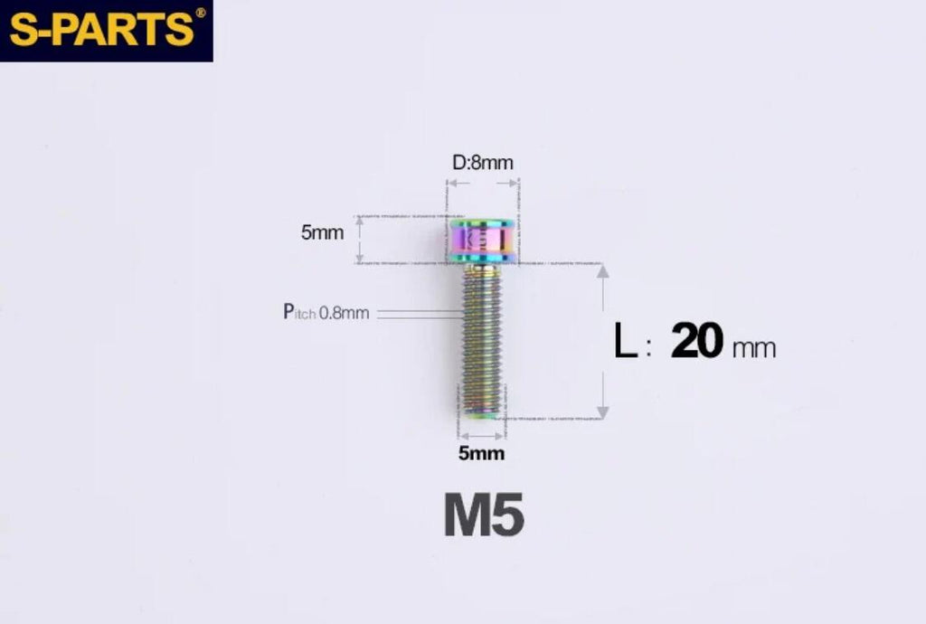 S-Parts Titanium SL Series Titanium Bolt - M5 x 20mm