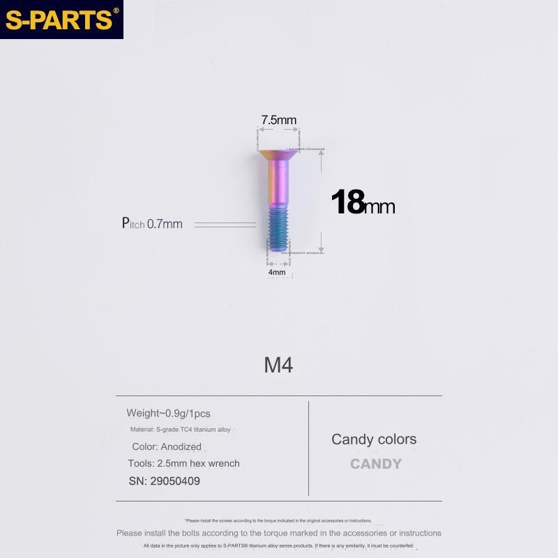 S-Parts Titanium M4 x 18mm Jockey/Pulley Wheel Bolt - Compatible with SRAM AXS ROAD UPPER (NON XPLR)