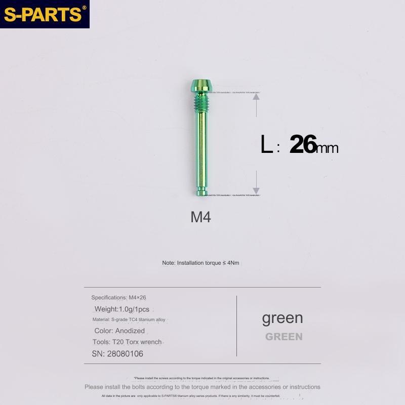 S-Parts Titanium M4 x 26mm Brake Pad Pin - Compatible with (SHIMANO ROAD / GRAVEL)