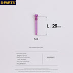S-Parts Titanium M4 x 26mm Brake Pad Pin - Compatible with (SHIMANO ROAD / GRAVEL)