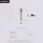 S-Parts Titanium M4 x 26mm Brake Pad Pin - Compatible with (SHIMANO ROAD / GRAVEL)