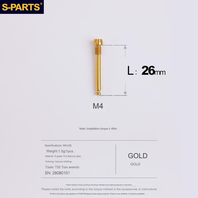 S-Parts Titanium M4 x 26mm Brake Pad Pin - Compatible with (SHIMANO ROAD / GRAVEL)