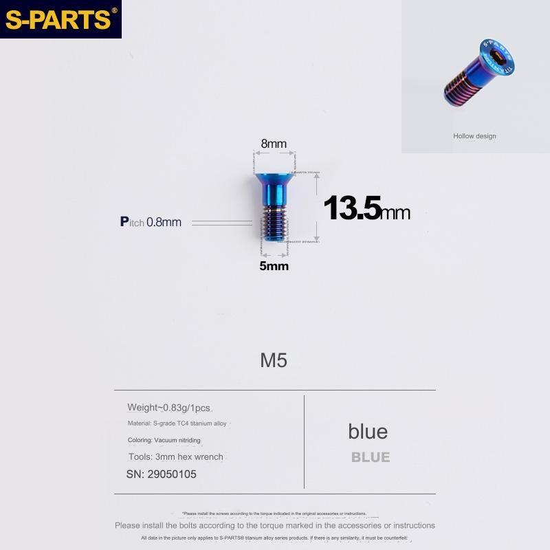 S-Parts Titanium M5 x 13.5 Jockey/Pulley Wheel Bolt - Comaptible with SRAM AXS ROAD LOWER