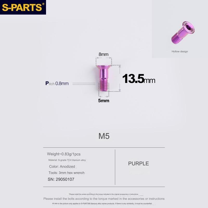 S-Parts Titanium M5 x 13.5 Jockey/Pulley Wheel Bolt - Comaptible with SRAM AXS ROAD LOWER