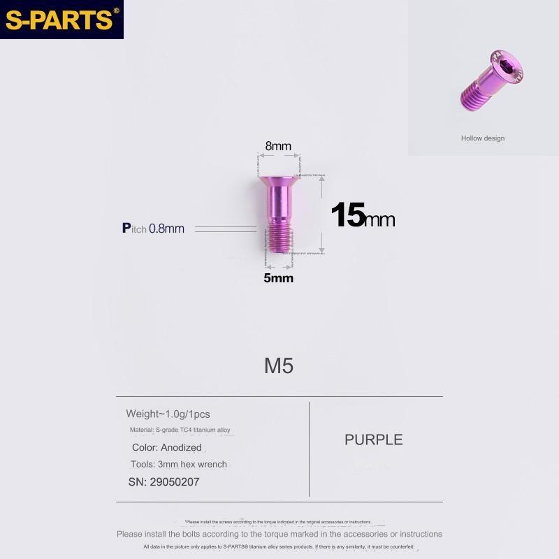 S-Parts Titanium M5 x 15mm Jockey/Pulley Wheel Bolt
