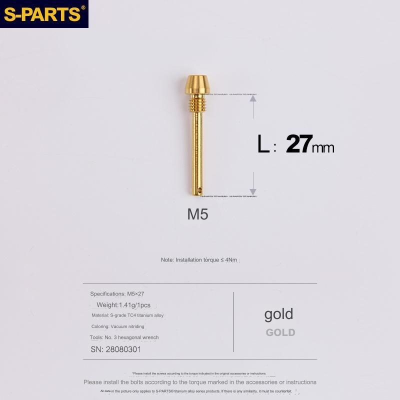 S-Parts Titanium M5 x 27mm Brake Pad Pin - Compatible with Hope / Magura