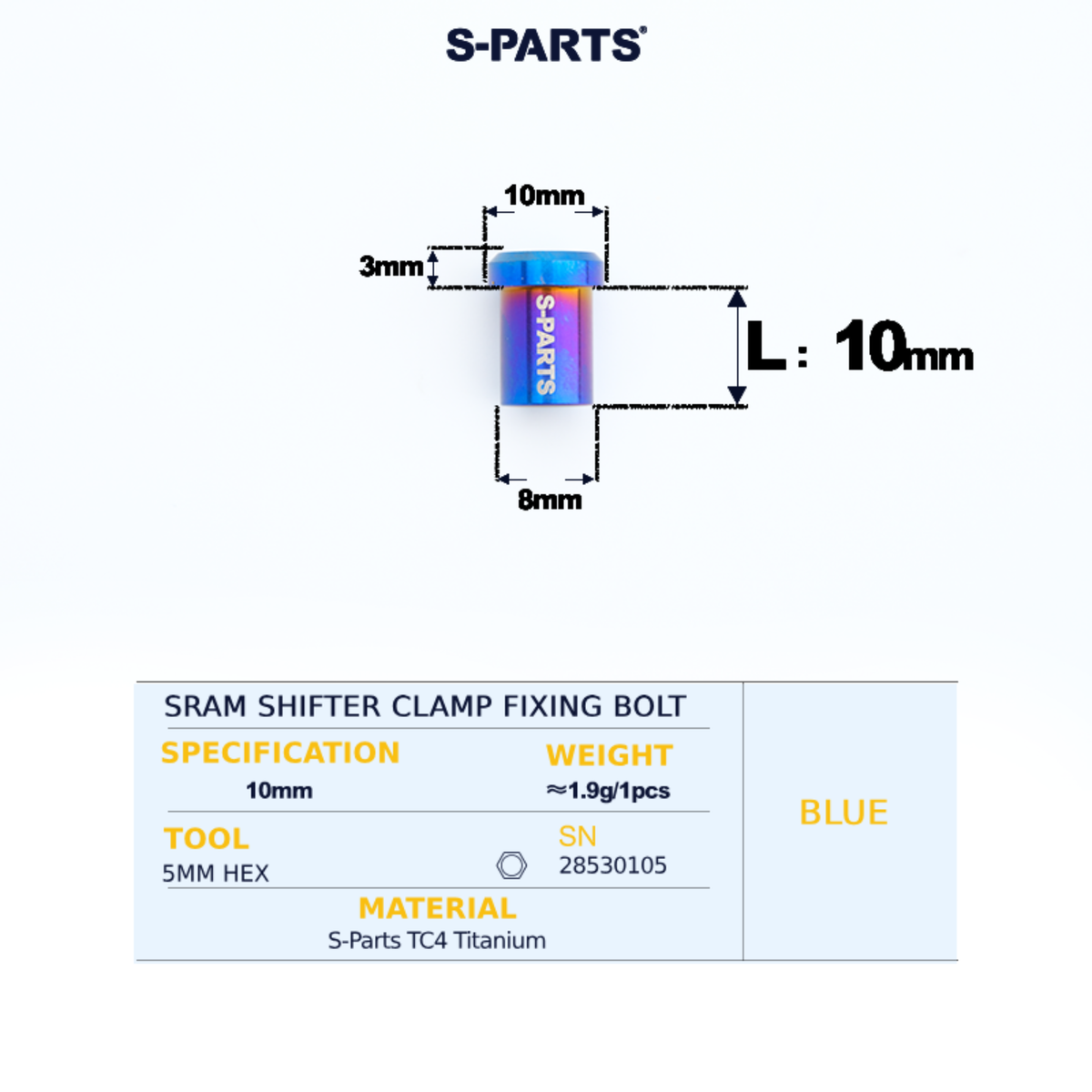 S-Parts Titanium Shifter Clamp Bolt SRAM RED/ FORCE/ RIVAL E1 & D1