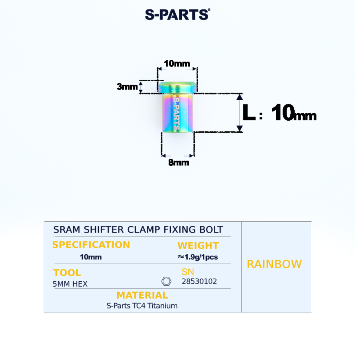 S-Parts Titanium Shifter Clamp Bolt SRAM RED/ FORCE/ RIVAL E1 & D1
