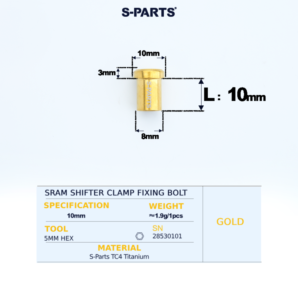 S-Parts Titanium Shifter Clamp Bolt SRAM RED/ FORCE/ RIVAL E1 & D1
