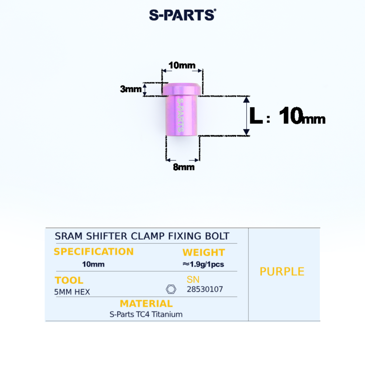S-Parts Titanium Shifter Clamp Bolt SRAM RED/ FORCE/ RIVAL E1 & D1