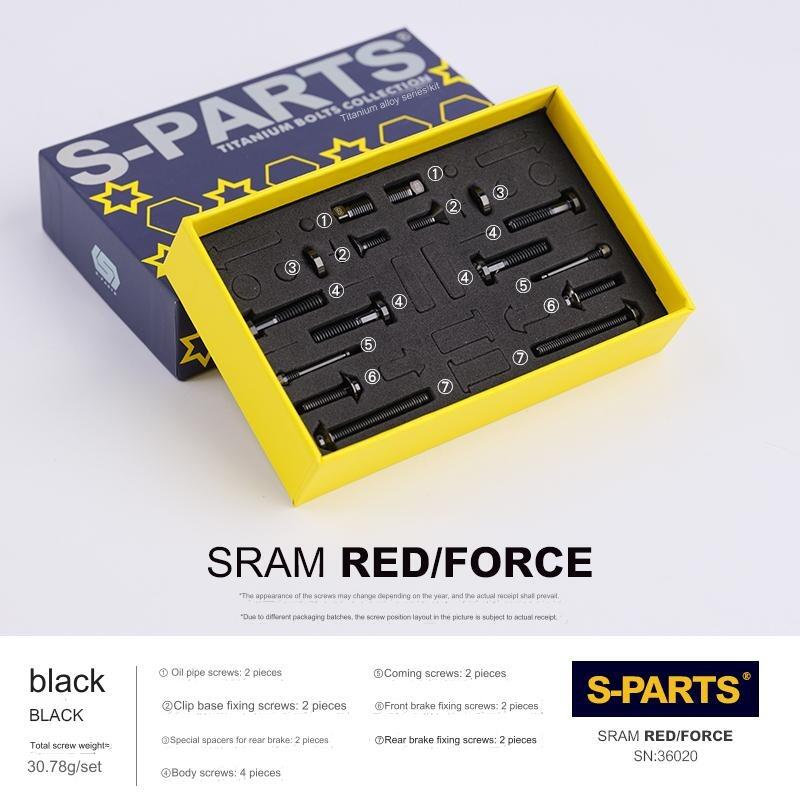 S-Parts Titanium Caliper Bolt Kit - Compatible with SRAM RED/FORCE