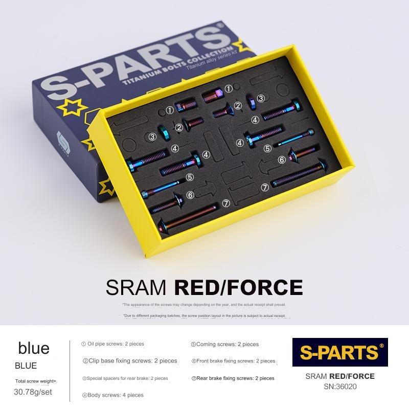 S-Parts Titanium Caliper Bolt Kit - Compatible with SRAM RED/FORCE