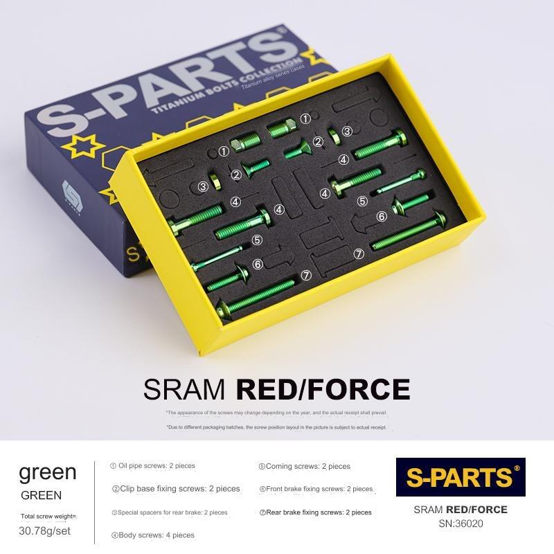 S-Parts Titanium Caliper Bolt Kit - Compatible with SRAM RED/FORCE