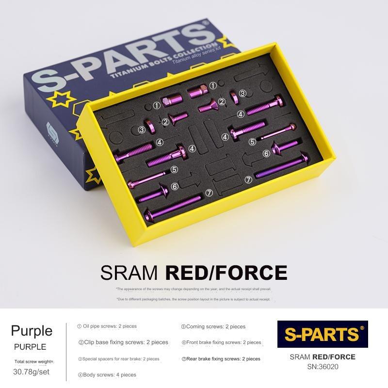 S-Parts Titanium Caliper Bolt Kit - Compatible with SRAM RED/FORCE