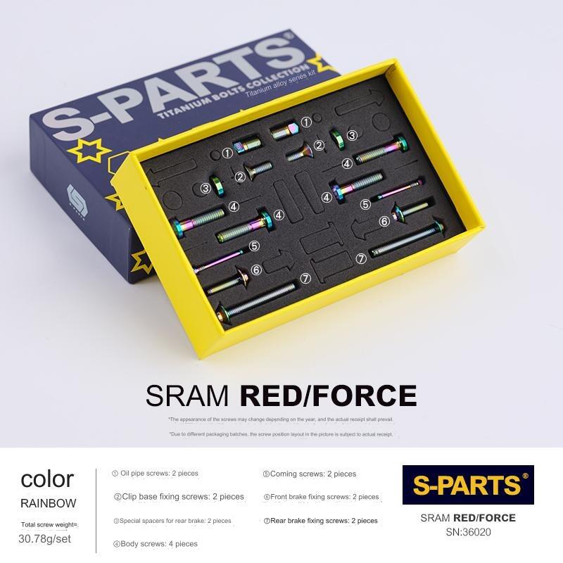 S-Parts Titanium Caliper Bolt Kit - Compatible with SRAM RED/FORCE